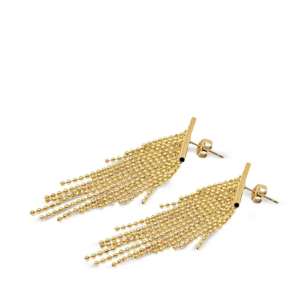 Серьги с бахромой из бисера