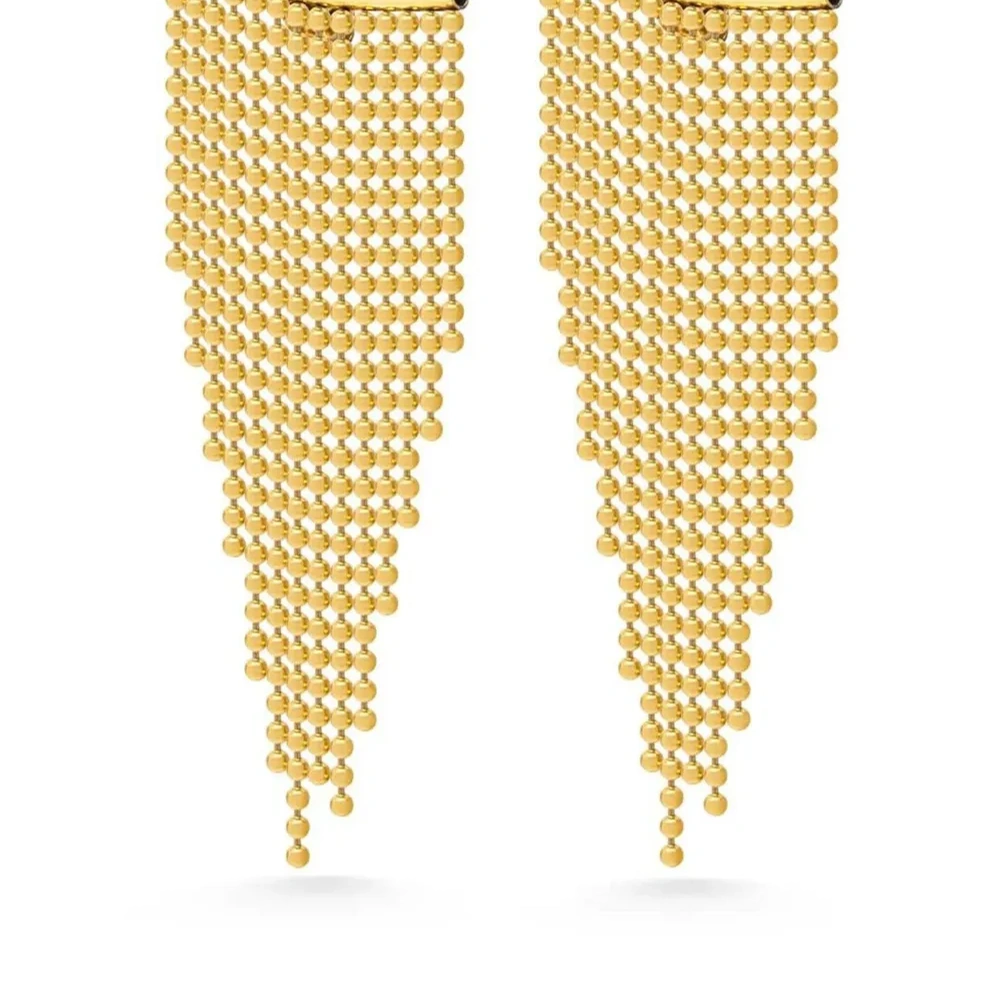 Серьги с бахромой из бисера