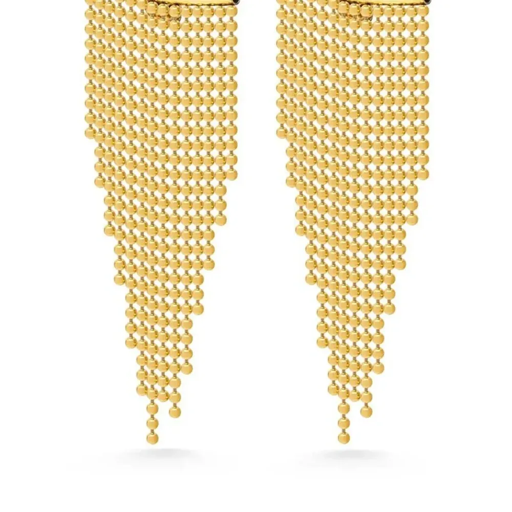 Серьги с бахромой из бисера