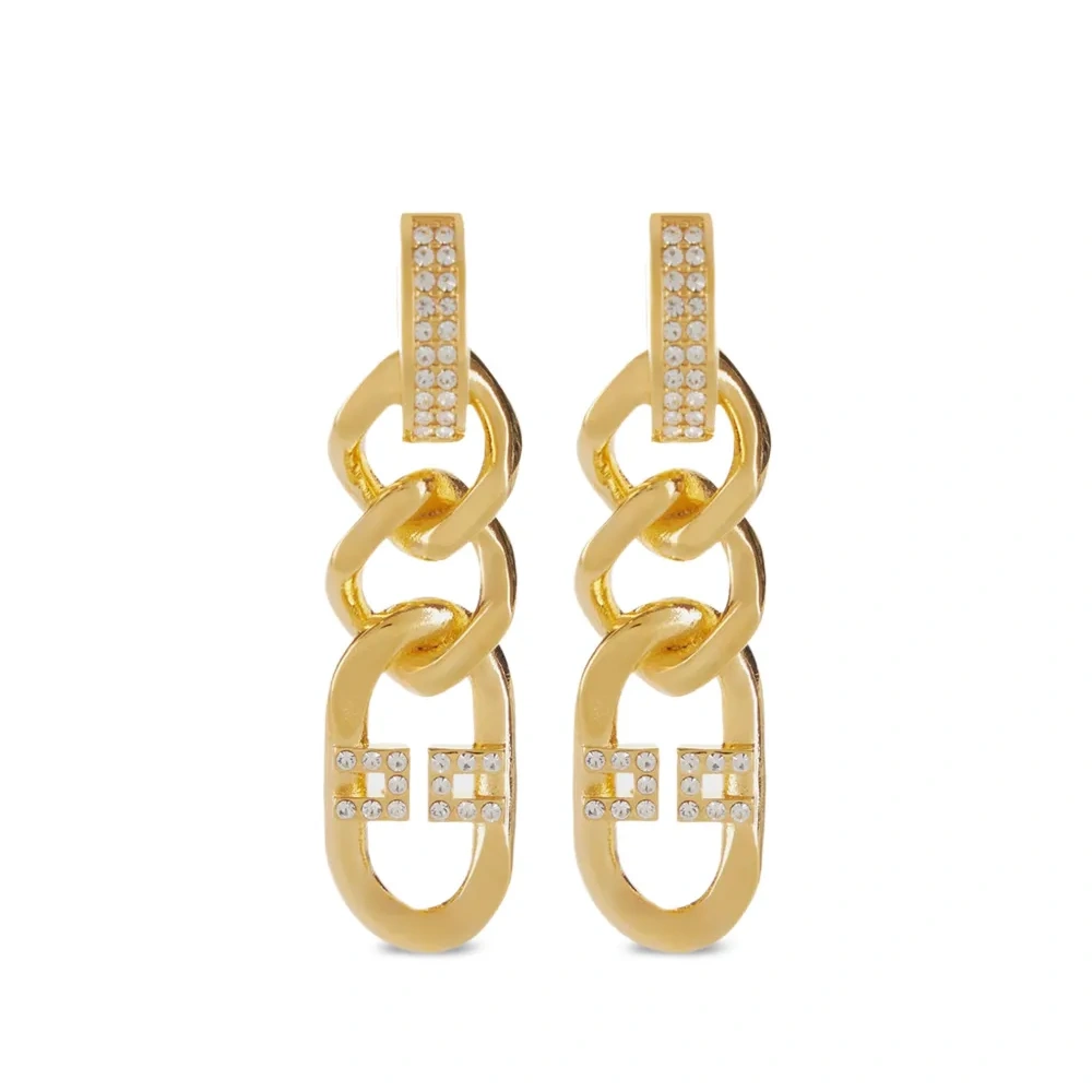 Цепочные серьги с кристаллами