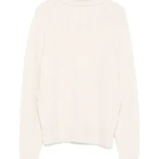 Свитер фактурной вязки с высоким воротником