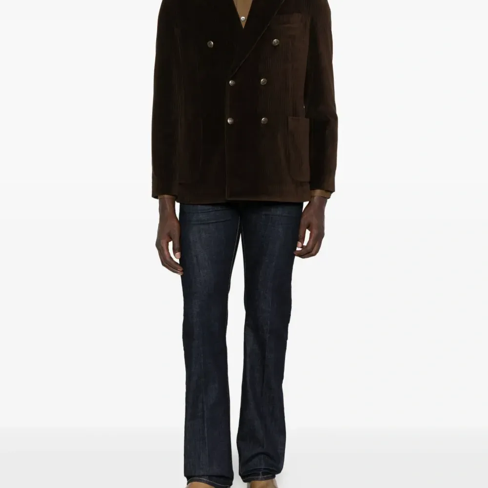 Двубортный вельветовый блейзер