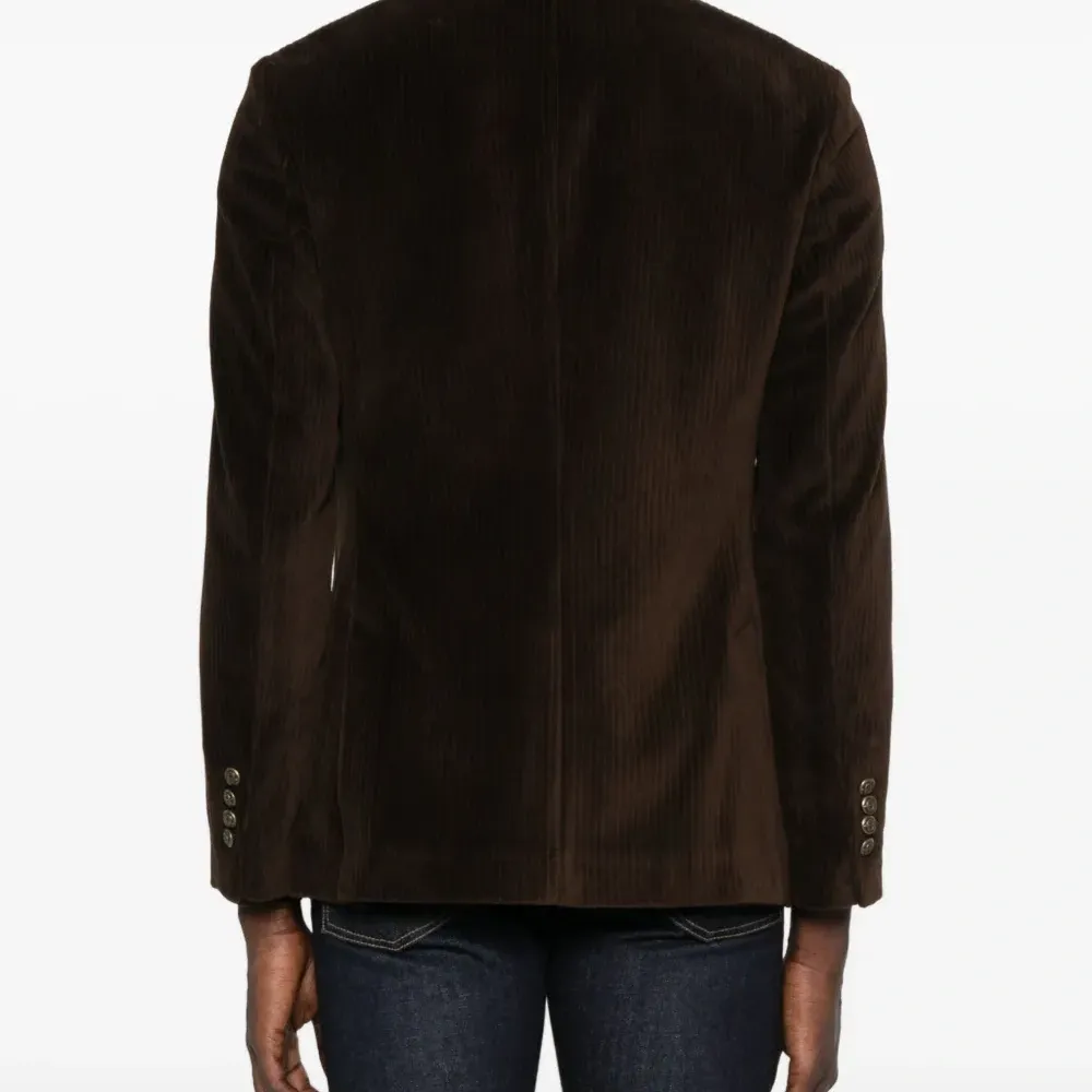 Двубортный вельветовый блейзер