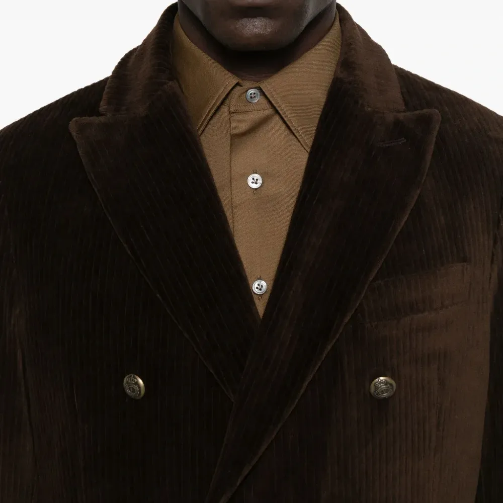 Двубортный вельветовый блейзер