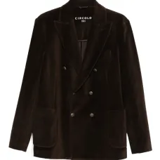 Двубортный вельветовый блейзер