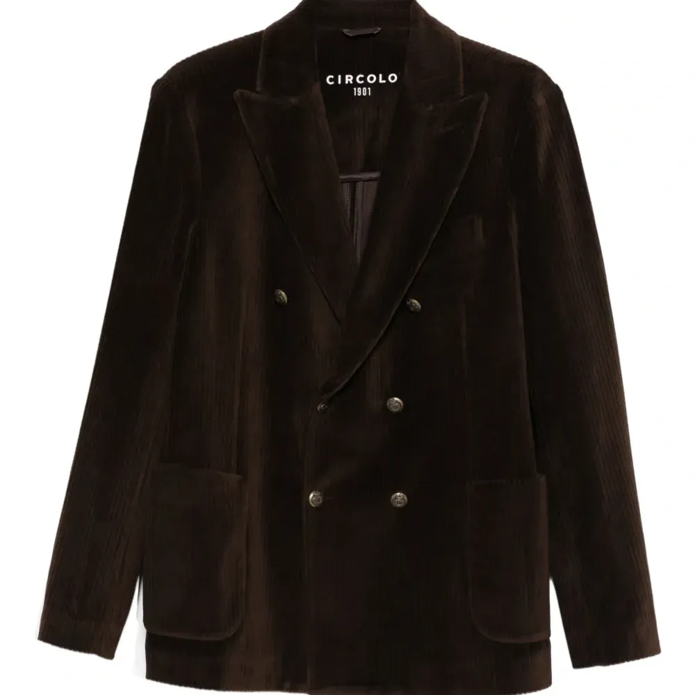 Двубортный вельветовый блейзер