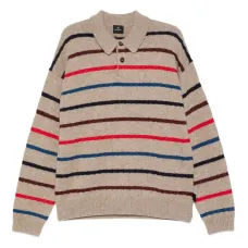 Полосатый свитер с воротником поло