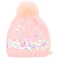 Шапка с помпоном и пайетками