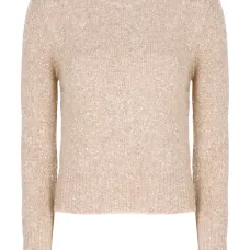 Свитер с круглым вырезом, украшенный пайетками