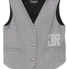 Декорированный жилет в тонкую полоску