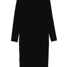 Платье с воротником поло и рукавами три четверти