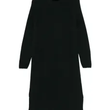 Платье миди с высоким воротником и рукавами реглан