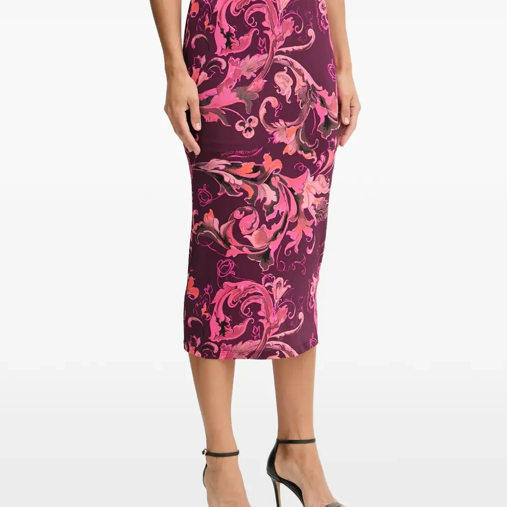 Юбка миди с цветочным узором и логотипом Юбка миди с цветочным узором и логотипом