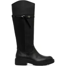 Сапоги до колена с ремешками