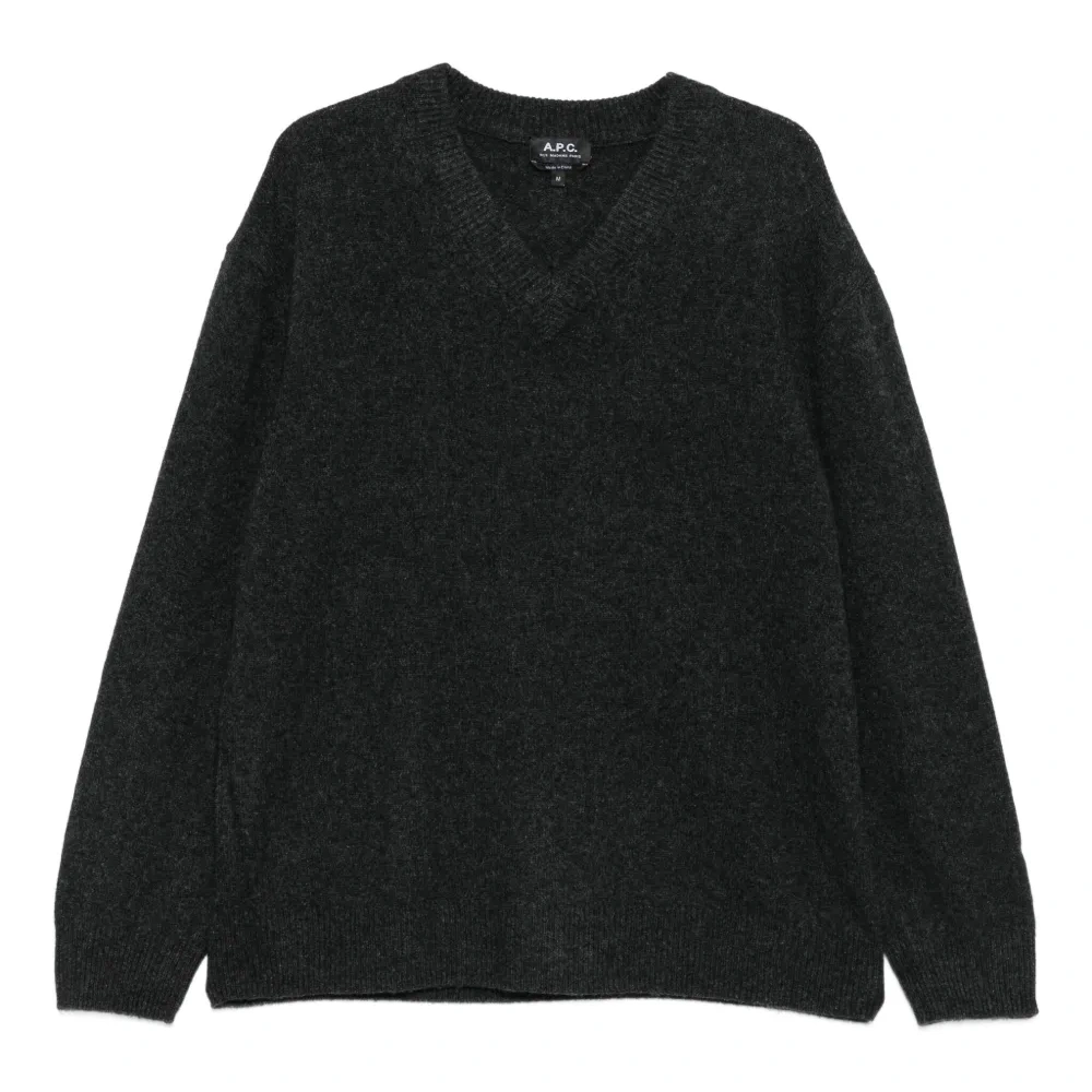 Шерстяной свитер с V-образным вырезом