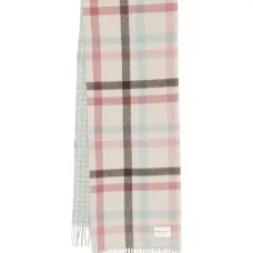 Клетчатый шарф с бахромой