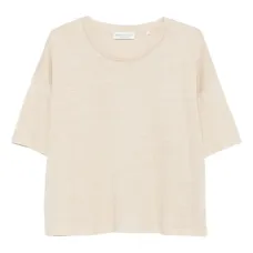 Льняная футболка с круглым вырезом