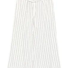 Брюки в тонкую полоску с поясом