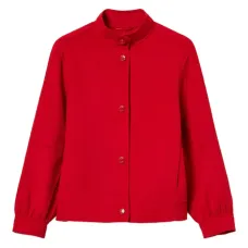 Бомбер с высоким воротником и объемными рукавами