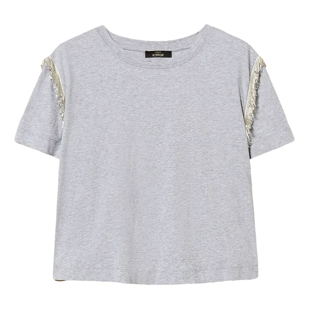 Футболка с бахромой из бисера