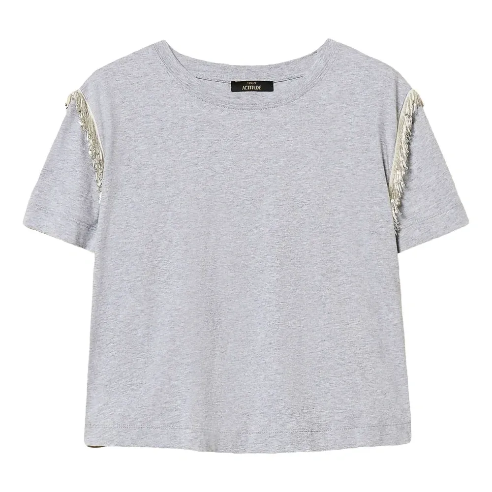 Футболка с бахромой из бисера