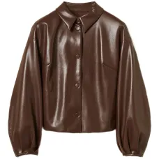 Бомбер из искусственной кожи