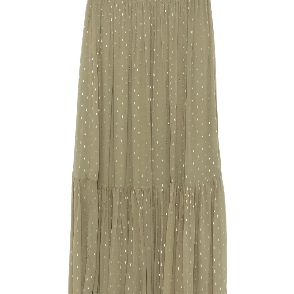 Юбка с оборками и эффектом металлик