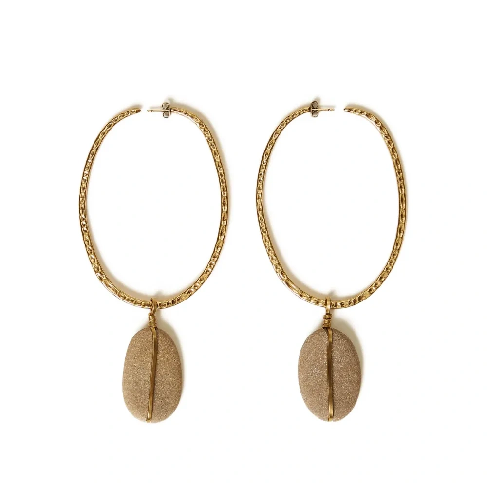 Серьги-кольца с камнями