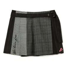 Юбка мини со складками и вышивкой