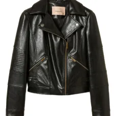 Байкерская куртка со стегаными вставками Байкерская куртка со стегаными вставками