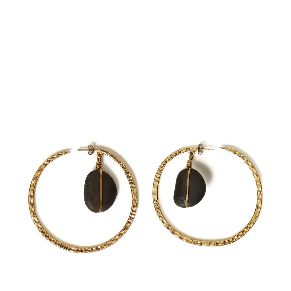 Серьги-кольца с камнями