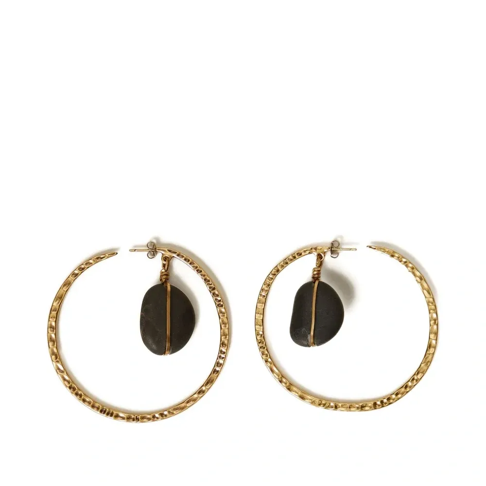 Серьги-кольца с камнями