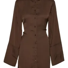 Короткое платье-рубашка с завязками