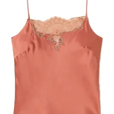 Атласный топ с кружевом