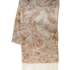 Шарф с бахромой и узором пейсли