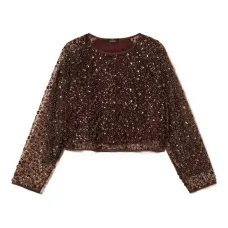 Блузка из тюля с пайетками