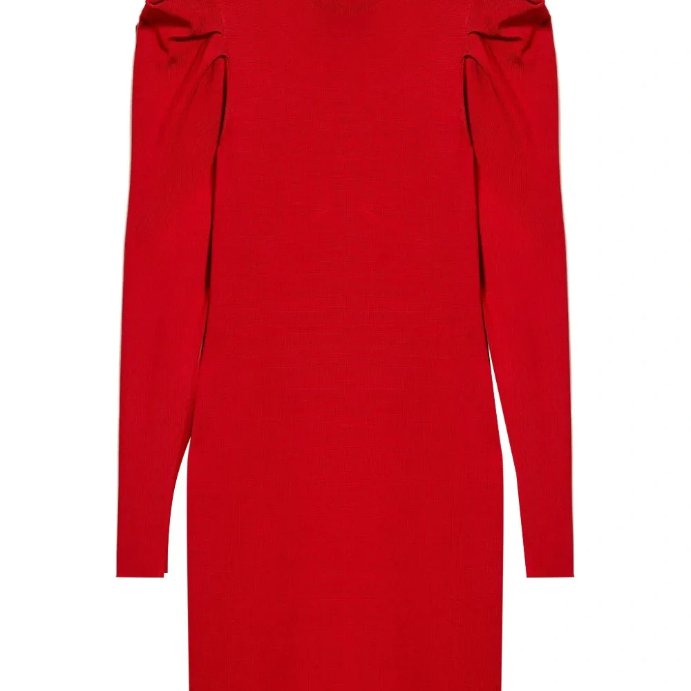 Трикотажное платье мини с драпировкой Трикотажное платье мини с драпировкой