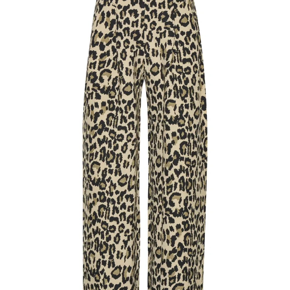 Брюки с леопардовым принтом и складками Брюки с леопардовым принтом и складками