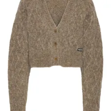 Укороченный кардиган фактурной вязки