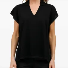 Топ с V-образным вырезом и короткими рукавами