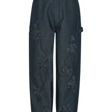 Джинсы с пятью карманами и вышивкой Джинсы с пятью карманами и вышивкой