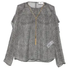 Топ с оборками и анималистичным принтом