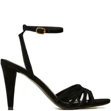 Замшевые сандалии с ремешком и пряжкой