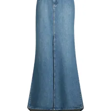 Джинсовая юбка с разрезом