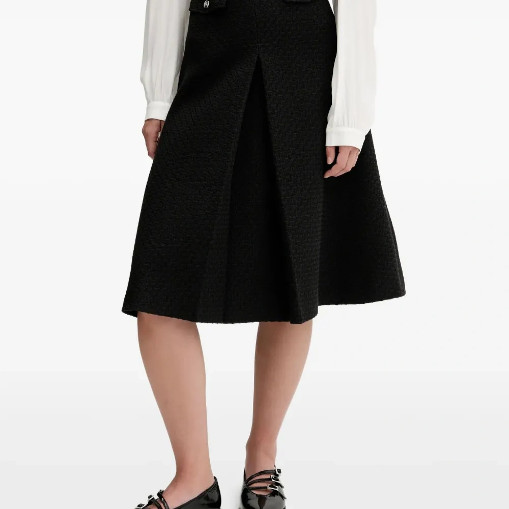 Твидовая юбка миди А-силуэта