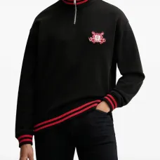 Толстовка с воротником на молнии и вышивкой