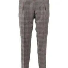 Плиссированные клетчатые брюки