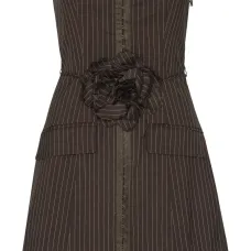 Декорированное платье мини в тонкую полоску