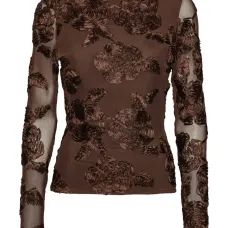 Топ с длинными рукавами и цветочным декором