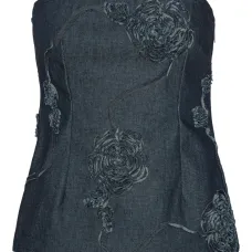 Декорированный топ без бретелей